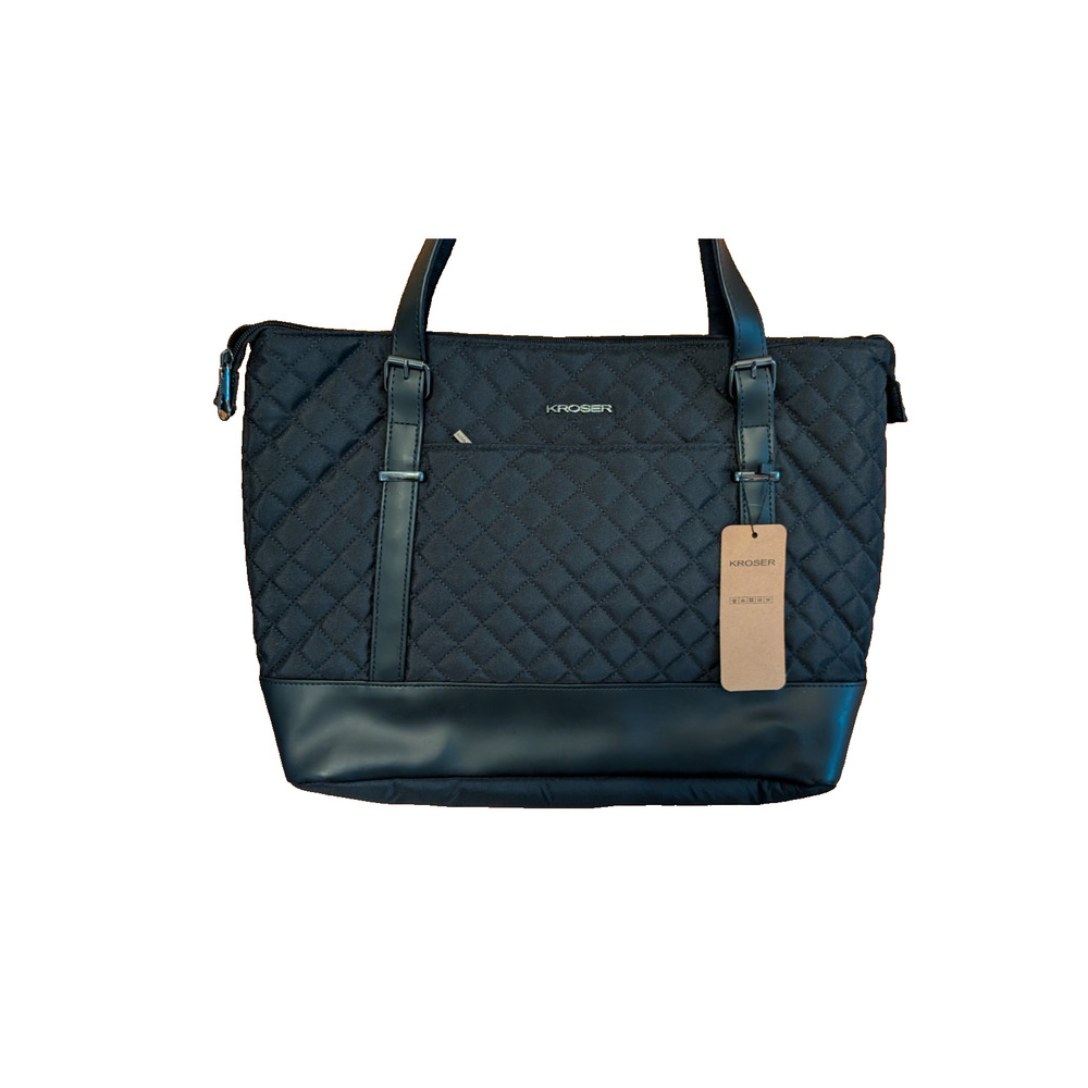 NEW KROSER Laptop Tote‎ Bag 15 Inch w/USB Port Large Work Shoulder Bag Black NWT